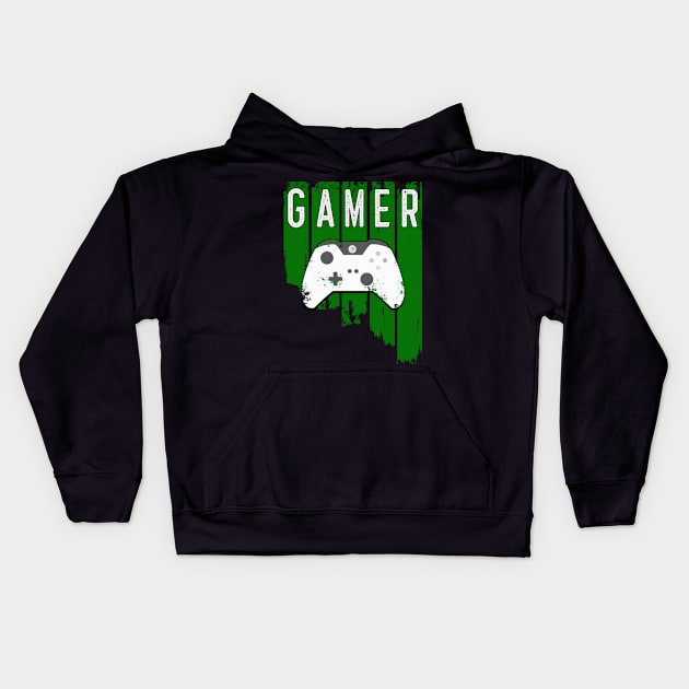 Gamer - Xbox Theme Kids Hoodie by MrDrajan